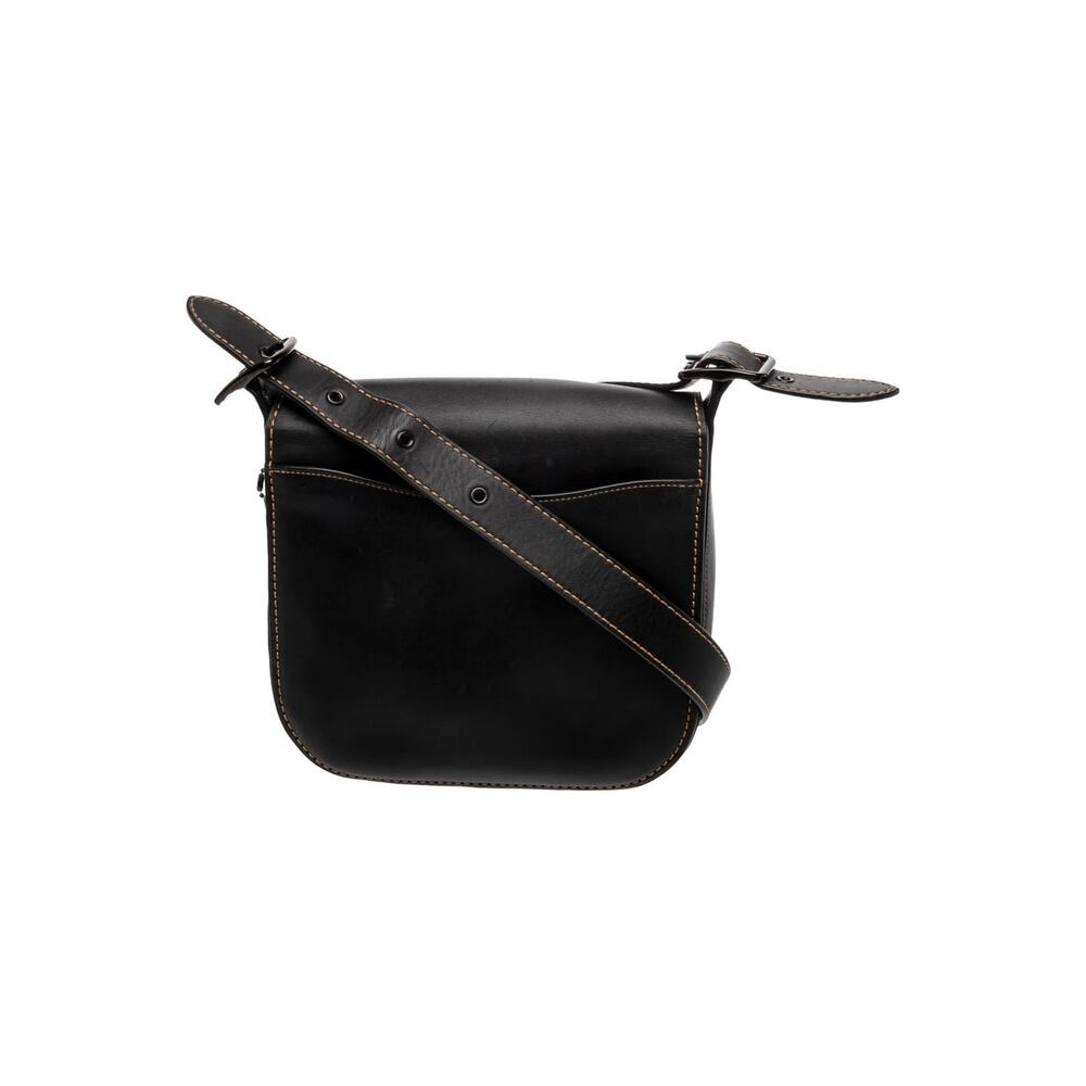 COACH Courier Bag Black contrast stitching flap crossbody shoulder unisex EUC - Picture 5 of 7